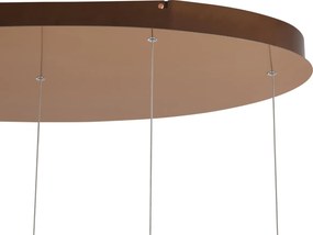 Lampada a sospensione di design oro rosa con vetro ambrato incl. LED dimmerabile a 3 fasi 5 luci Easylift - Fiera