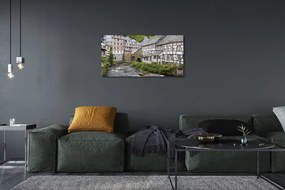 Quadro su tela Germania Old River Buildings 100x50 cm