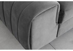 Divano grigio chiaro allungabile e rivestimento in velluto 261 cm Laurence – ELTAP