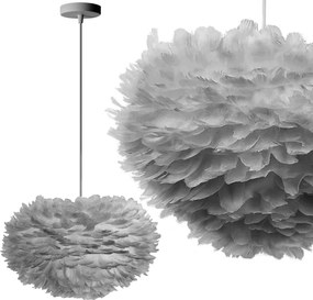 Lampada Pensile di Piume Grigio APP334-3CP