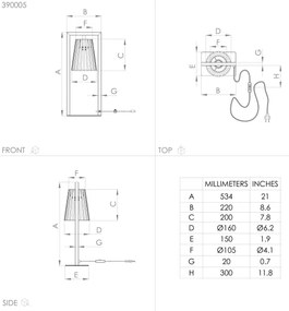 Eglo 390005 - Lampada da tavolo BOGOTA 1xE27/40W/230V nero