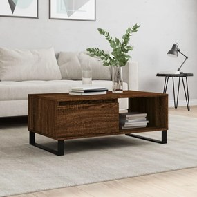 Tavolino Da Salotto Rovere Marrone 90x50x36,5 Cm İn Multistrato /