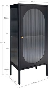 Vetrina in metallo nero 50x110 cm Adelaide - House Nordic