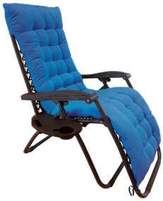 Sdraio reclinabile imbottita in acciaio – Padding Virtus, blu