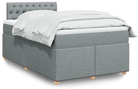 Giroletto A Molle Con Materasso Grigio Chiaro 120x190cm Tessuto /
