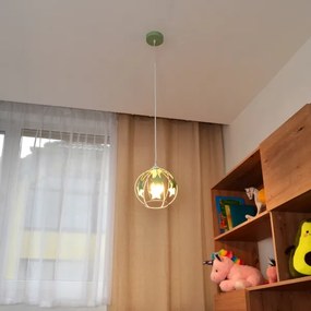 Lampadario a sospensione per bambini STARS 1xE27/15W/230V verde/bianco