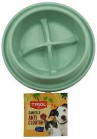 Ciotola ad Alimentazione Lenta per Animali Domestici Tyrol Verde Plastica Ø 15 cm 500 ml