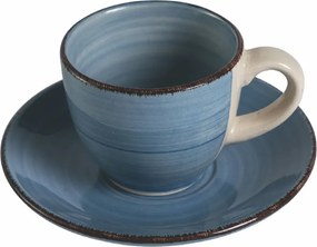 Set 6 Tazzine da Caffè con Piattino Ø6,8x5,6 cm in Gres VdE Tivoli 1996 Baita Acqua...
