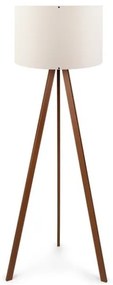 Lampada Treppiede Da Pavimento 38x140 Cm Design Moderno 60W Marrone E Ecru