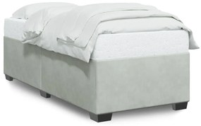 Giroletto Senza Materasso Grigio Chiaro 90x190 Cm Velluto /