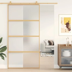 Porta Scorrevole Oro 102,5x205 Vetro Smerigliato Esg Alluminio /
