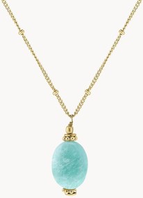 Collana placcata in oro con ciondolo in amazonite Neo
