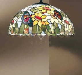 Solo paralume in vetro tiffany decorato d.45cm collezione  sunflower
