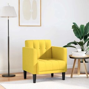 Divano Sedia Con Braccioli Giallo Chiaro 53 Cm İn Tessuto /