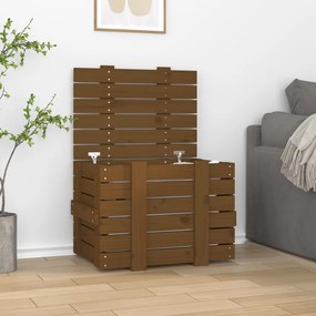 Contenitore Portaoggetti Ambra 58x40,5x42cm Legno Massello Pino /