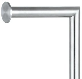 Piantana wc in acciaio satinato con portarotolo e portascopino