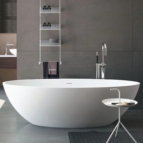 Vasca da bagno freestanding in solid surface bianco lucido o bianco opaco Mod. Carezza Treesse