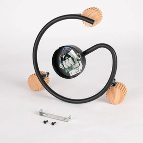 Brilagi - Faretto ODENSE 3xE14/10W/230V legno di caucciù/nero