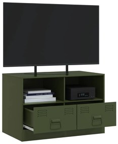 Mobile tv verde oliva 67x39x44 cm in acciaio