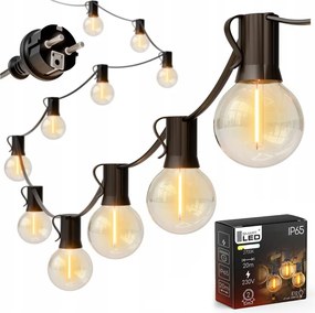 Catena luminosa decorativa LED per esterni 20xE12/1W/230V, 20 m, IP65, nera