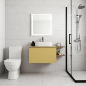 Mobile da bagno sospeso sotto lavabo L 60 x H 40 x P 45.5 cm giallo laccato opaco, 1 cassetto Pixel plain