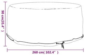 Copertura Mobili da Giardino con 10 Occhielli Ø260x90cm Rotonda