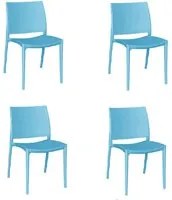 Sedia altea in plastica colore azzurro modello confort x 4