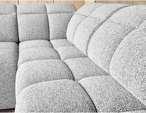 Divano angolare grigio chiaro allungabile/con contenitore (con penisola a destra/a L) e rivestimento in bouclé Falconn – ELTAP