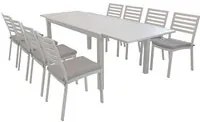 DAVID - set tavolo da giardino con sedie allungabile 160/240x90 Colore: Tortora, Posti: 8