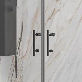 Box doccia 80x90 nero apertura saloon altezza 200h | KS2800AS - KAMALU