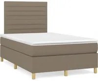 Letto a Molle con Materasso e LED Tortora 120x190 cm in Tessuto 3270257