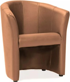 Poltrona TM-1 in ecopelle marrone chiaro – 67x60x76 cm