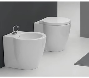 Coppia Di Sanitari a Terra Ceramica Cielo "Easy Evo" Bianco Lucido