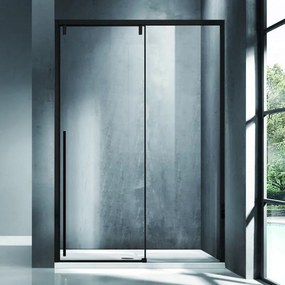 Kamalu - porta doccia 140cm scorrevole con profilo nero vetro 8mm | ksa4000b