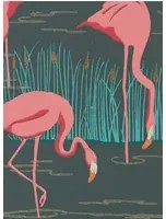 Flamingo Tapete Salinas von Harlequin - Ebony/ Coral/ Lagoon
