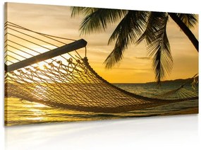 Quadro su tela – Amaca sulla spiaggia