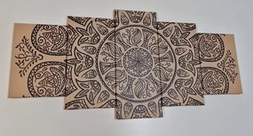 Quadri 5 pezzi – Mandala con motivo naturale astratto