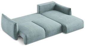Divano angolare blu allungabile (con penisola a destra/con chaise lounge) Leila – Makamii
