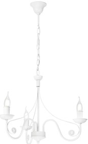 Lampadario a sospensione con catena DONATO 3xE14/40W/230V bianco