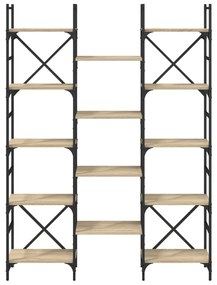 Libreria rovere sonoma 127,5x28,5x172,5 cm in legno multistrato