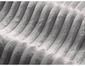 Poggiapiedi grigio chiaro con rivestimento in velluto a coste Dia – Micadoni