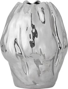 Vaso argentato in gres (altezza totale 29 cm) Bobby – Bloomingville