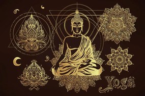 Stampa su tela – Buddha meditante dorato
