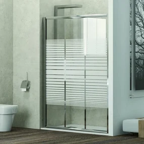 Kamalu - Doccia nicchia 135cm vetro serigrafato altezza 180cm KP3000