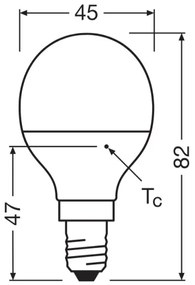 Lampadina LED P40 E14/4,9W/230V 2700K - Osram