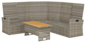 Set di divani da giardino 2 pz con cuscini in polyrattan grigio