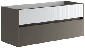 Mobile da bagno sotto lavabo Niwa grigio laccato opaco L 119.5 x H 50 x P 45.5 cm 2 cassetti, lavabo non incluso