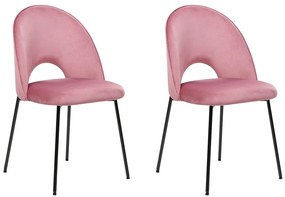Set 2 sedie da pranzo velluto rosa COVELO Beliani