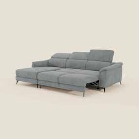 Arcos Divano con penisola - piedini alti e poggiatesta reclinabili in microfibra impermeabile T11 grigio