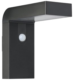 Applique Sensore Esterno Moderna Baracconi Alluminio Nero E Trasparente Led